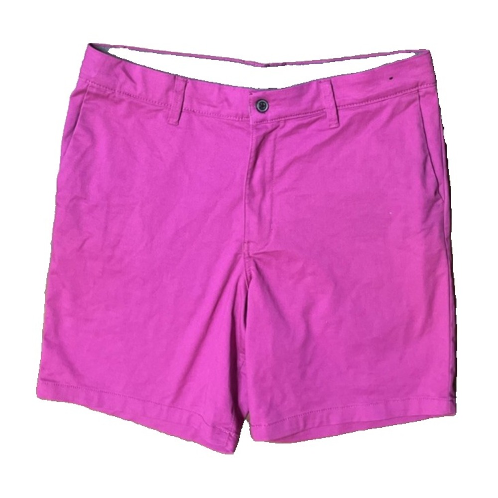 Express 7" Chino Shorts Mens 34/36 Solid Pink Mulberry